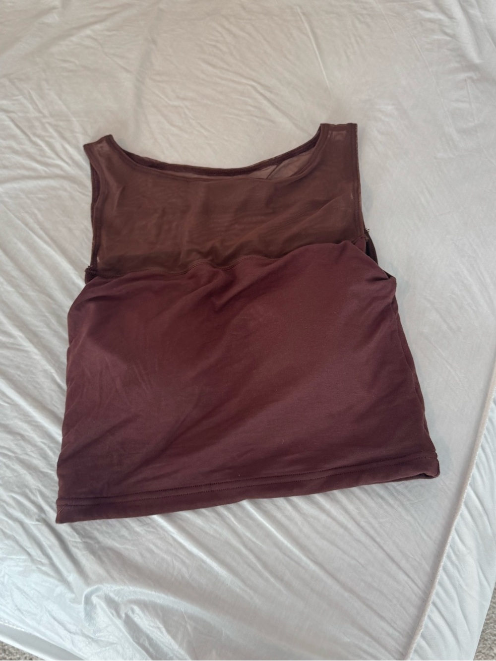 Women's Sheer Sleeveless Tank Top - Brown